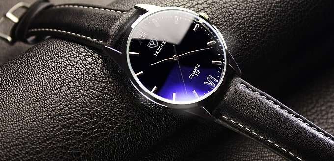 Yazole 318 Men's Quartz Fashion Watch. Daily Water-resistant. Blue-tinted